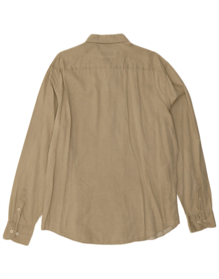 Cămașă Massimo Dutti pentru bărbați XL bumbac bej
