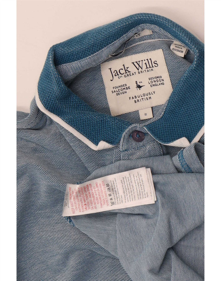 Tricou polo Jack Wills pentru bărbați, bumbac cu dungi albastre mici