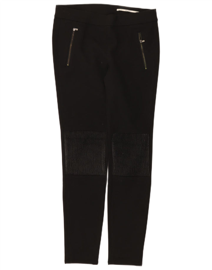 Pantaloni casual slim pentru femei Zara cu talie medie L28 L28 Poliester negru
