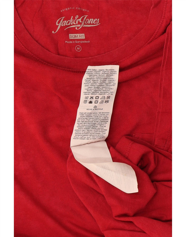 Tricou Jack & Jones Slim Fit pentru bărbați Top din bumbac roșu mediu