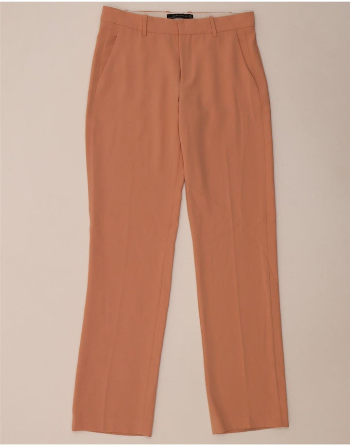 Pantaloni chino drepti pentru femei Zara Mediu L28 L34 Poliester roz