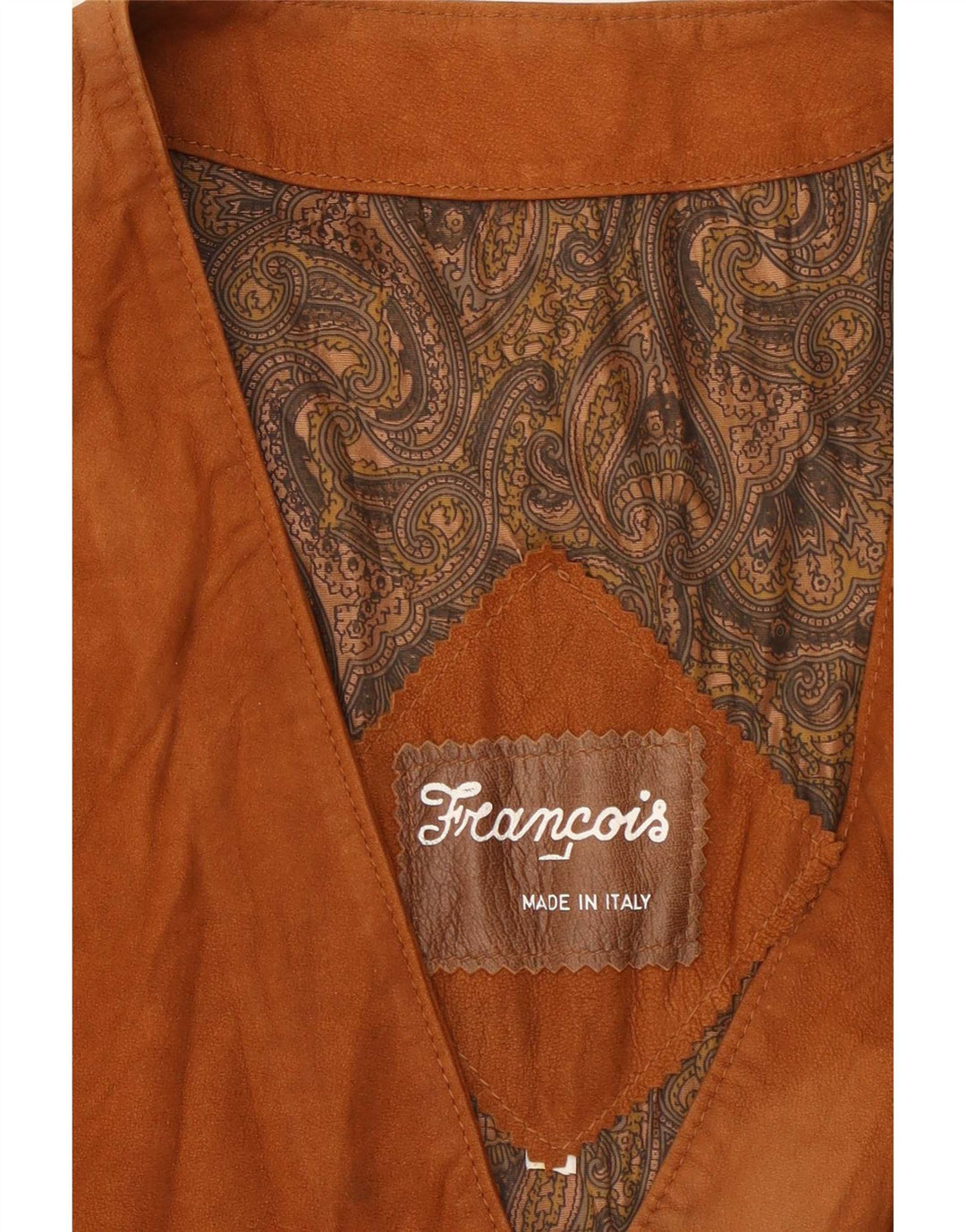 Vestă vintage bărbați din piele intoarsa XL maro