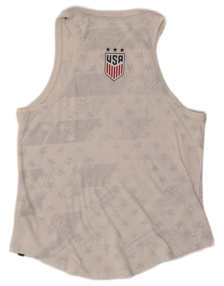 Top cu vestă grafică Nike pentru femei UK 12, bumbac alb mediu