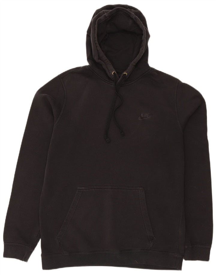 NIKE Mens Hoodie Jumper Medium Black Cotton