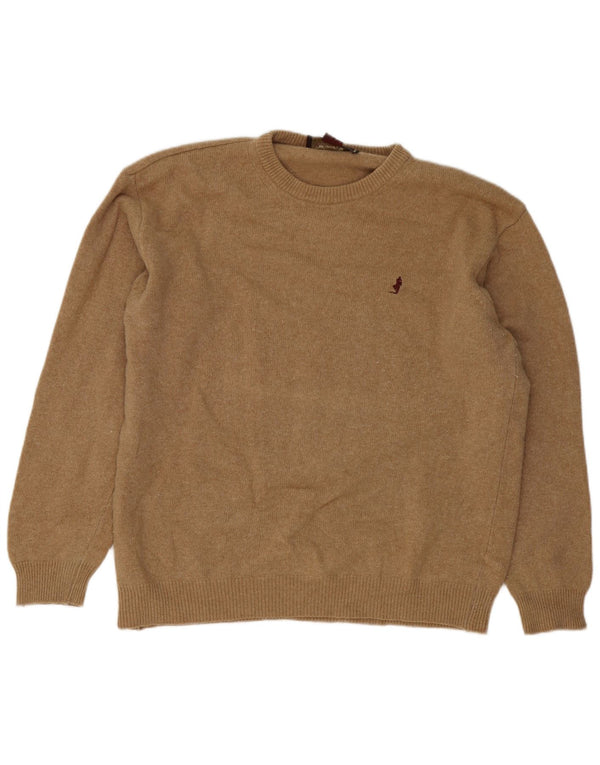 Pulover Marlboro Classics pentru bărbați, cu gât crew, 2XL, lână maro