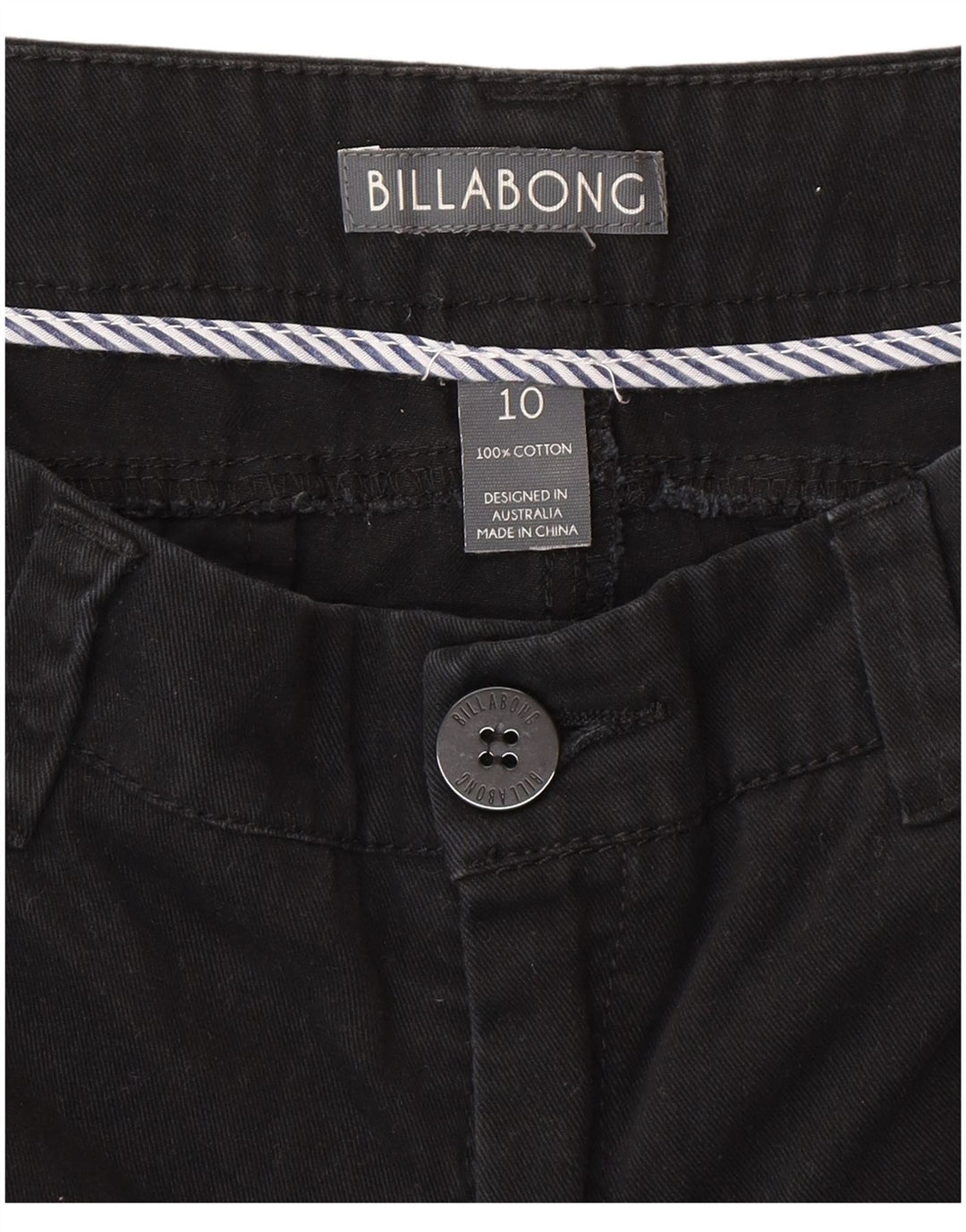 Pantaloni scurti chino pentru femei Billabong UK 10 Small W30 Bumbac negru