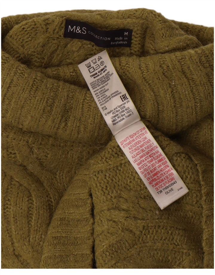 Pulover pentru femei Marks & Spencer cu gât rulat, UK 14 Medium Khaki Acrilic