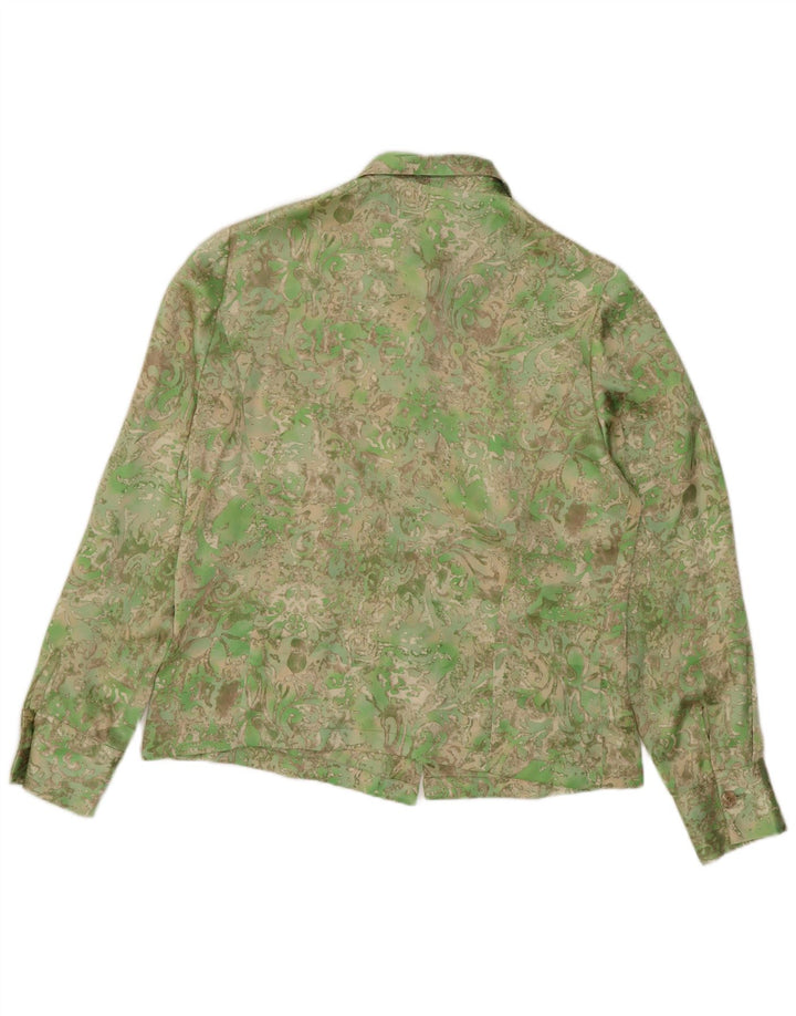Cămașă Vintage pentru femei UK 14 Medium Green Paisley