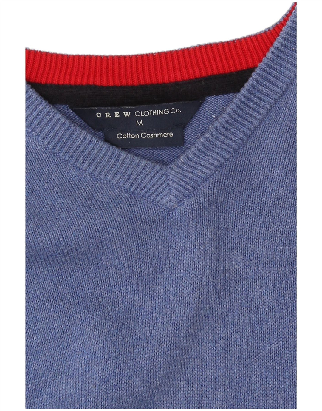 Crew Clothing Pulover cu decolteu în V pentru bărbați, bumbac albastru mediu