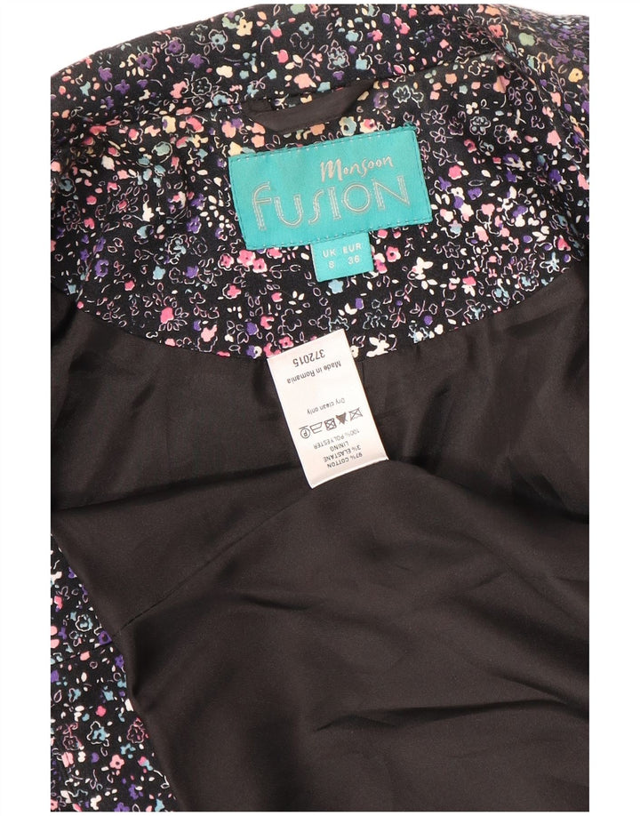Jachetă Blazer pentru femei Monsoon Crop 1 Button UK 8 Mic Multicolor Floral