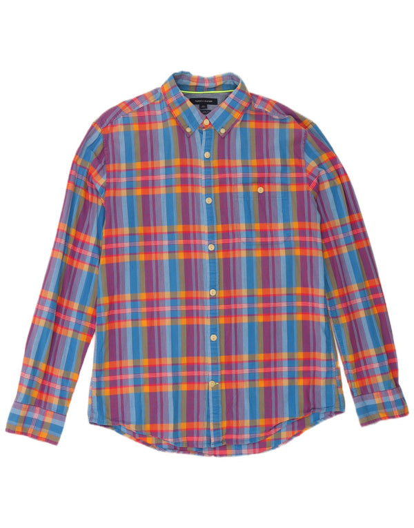 Tommy Hilfiger Mens New York Fit Shirt Large Multicoloured Plaid Cotton