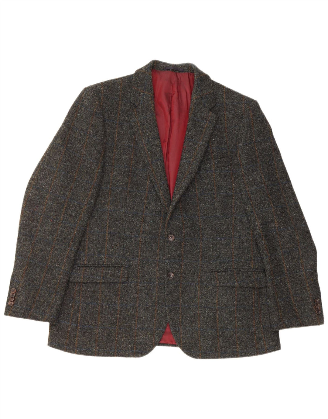 MARKS & SPENCER Jachetă pentru bărbați cu 2 nasturi EU 54 2XL Lână nouă cu carouri verzi