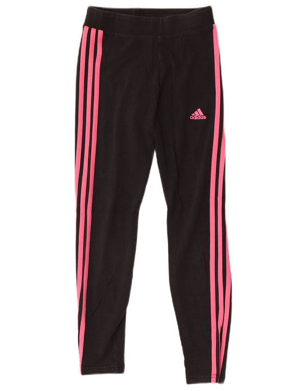 Leggings pentru fete Adidas 11-12 ani bumbac negru