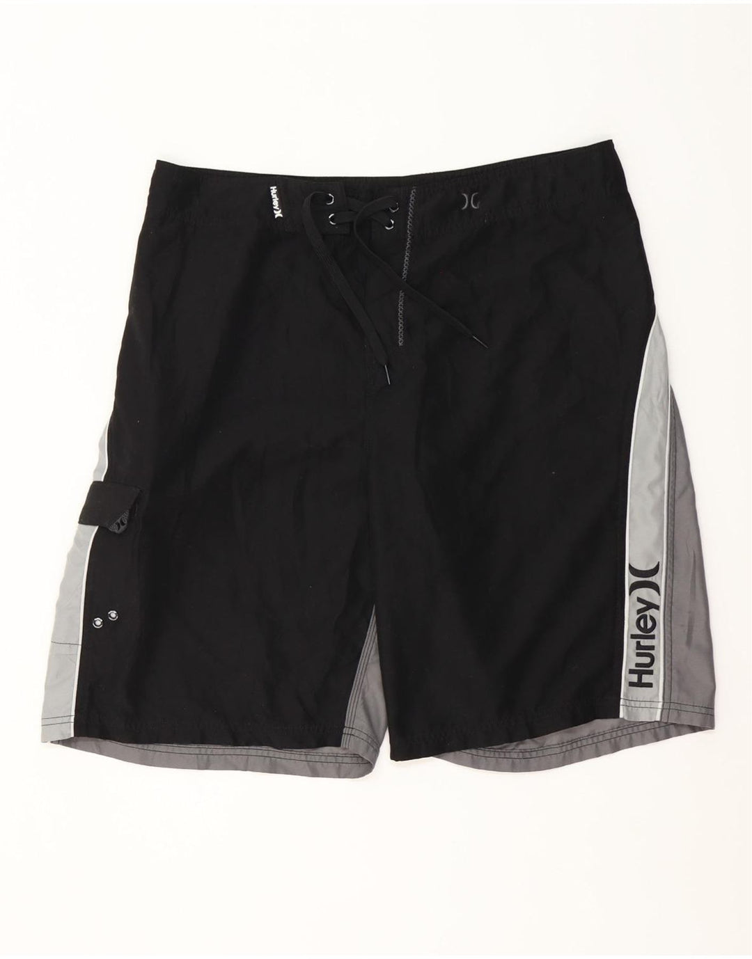 Pantaloni scurți de înot grafic pentru bărbați Hurley, mari, negru, poliester color bloc