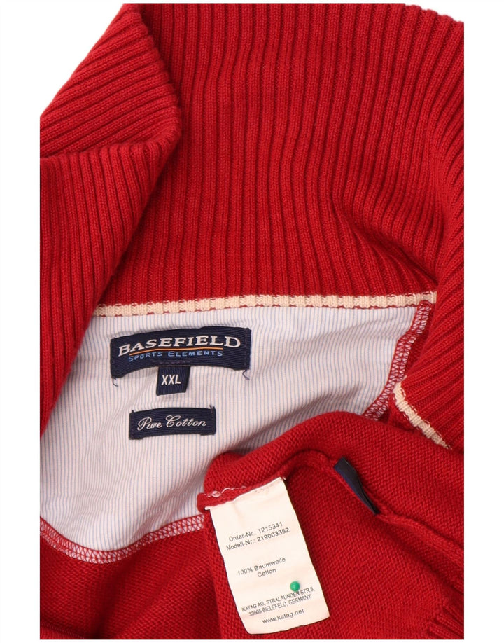 Pulover cardigan pentru bărbați Basefield 2XL bumbac roșu