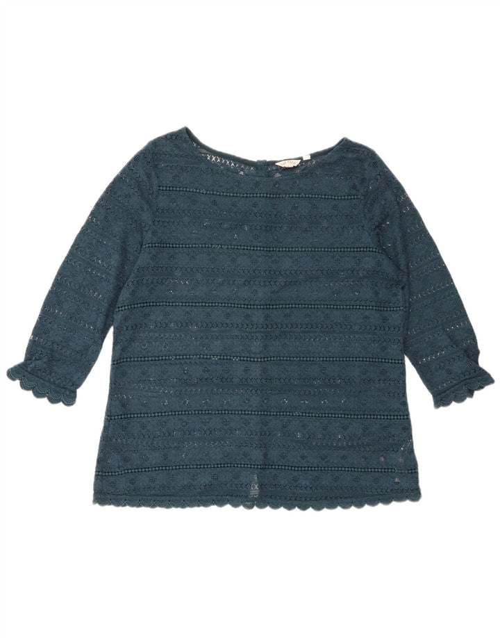 FAT FACE bluză pentru femei din dantelă cu mâneci 3/4, UK 14, mare, verde, floral, bumbac