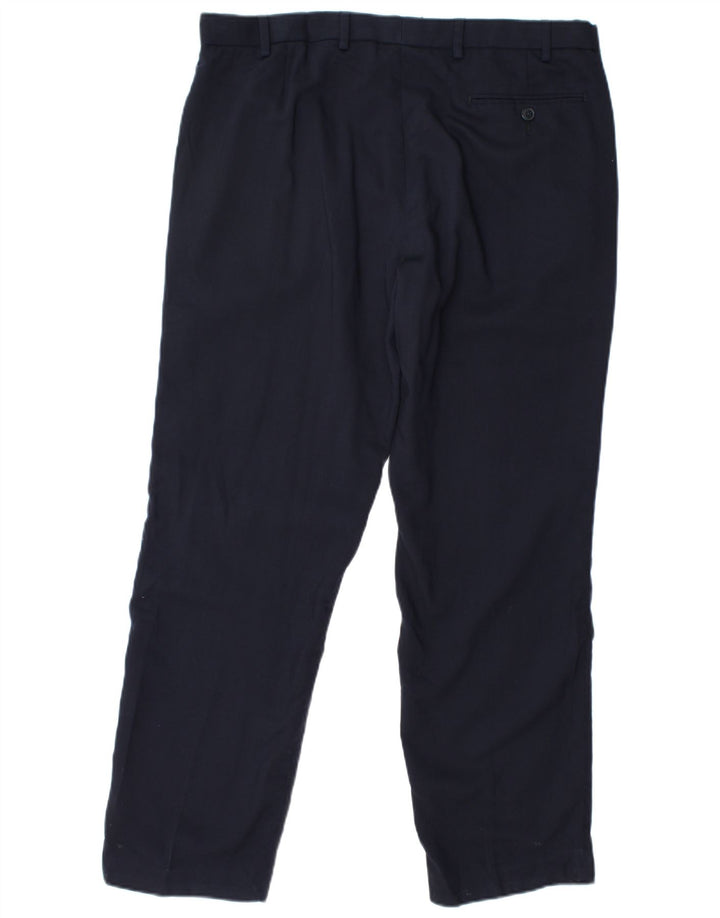 Pantaloni chino pentru bărbați Marks & Spencer, cu ajustare normală, L36 L31 Lână bleumarin