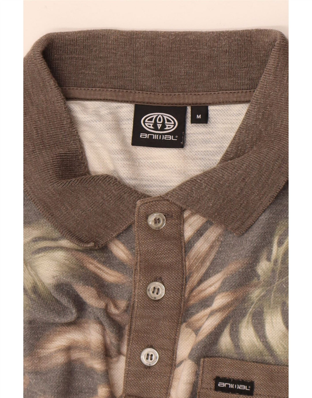 Tricou polo pentru bărbați Animal Maro mediu Floral