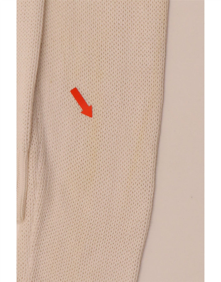 ARMANI JEANS Pulover cu decolteu în V pentru femei UK 16 Bumbac alb mare