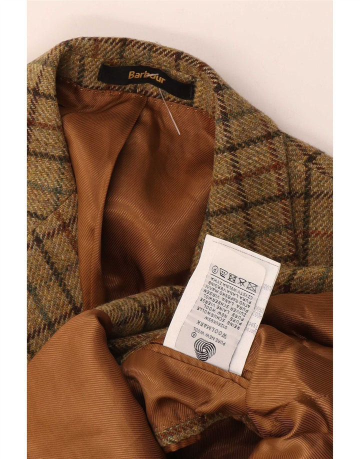 Jachetă Barbour pentru bărbați cu 2 nasturi EU 48 Medium Kaki Check Lână nouă