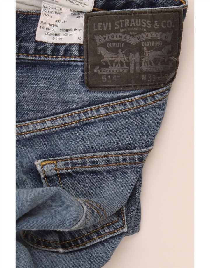 Blugi drepti pentru bărbați Levi's 514 W33 L34 Bumbac albastru