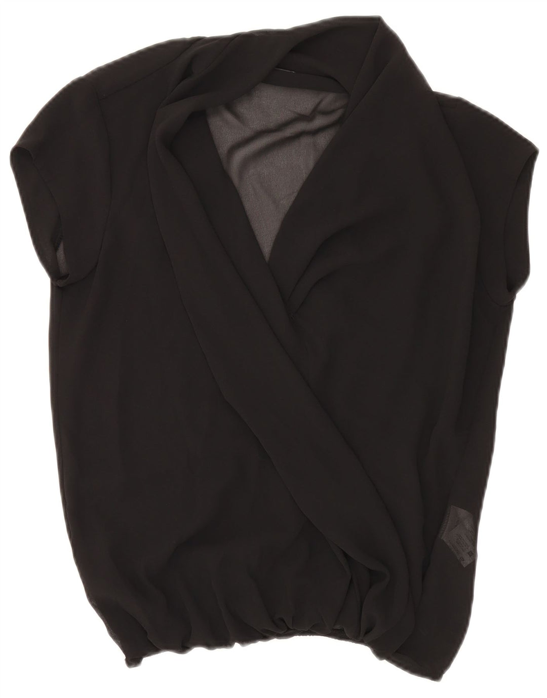 Sandro Ferrone Femei See Through Bluze Top UK 10 Small Black Poliester