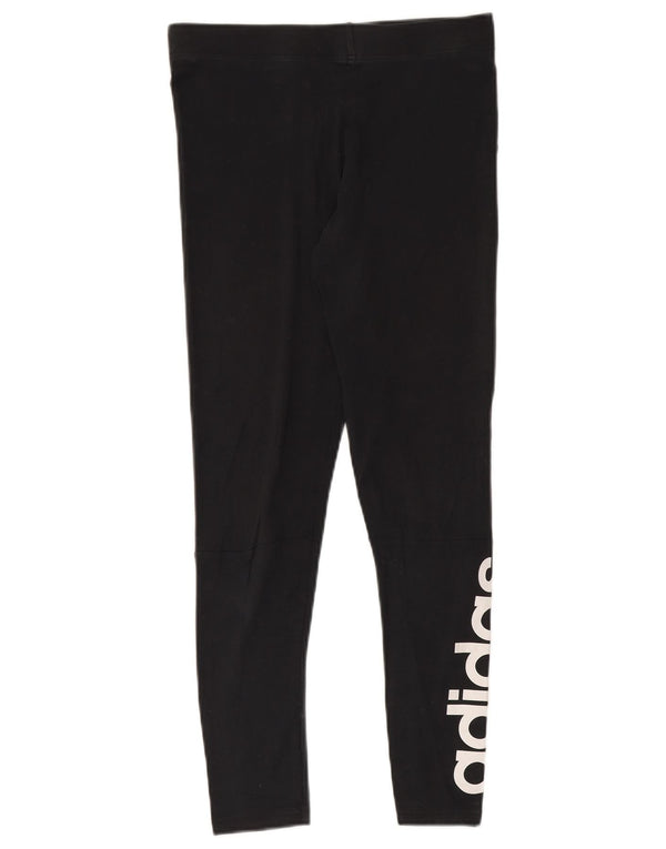 Leggings grafic Adidas pentru femei UK 12, bumbac mediu negru