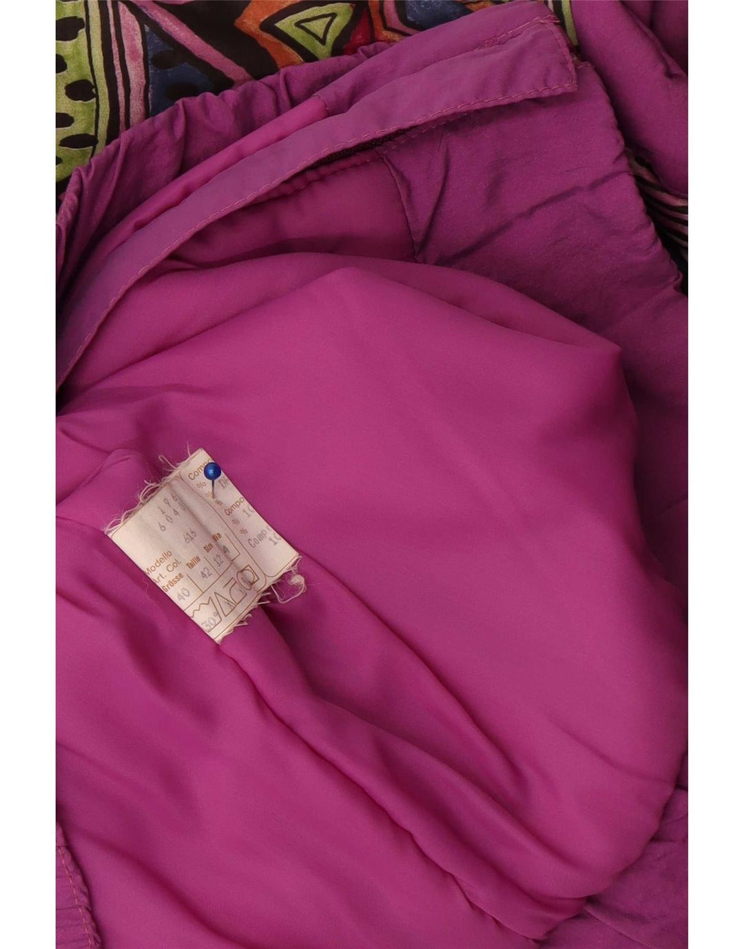 Jachetă de vânt supradimensionată vintage pentru femei UK 12 Medium Purple Geometric