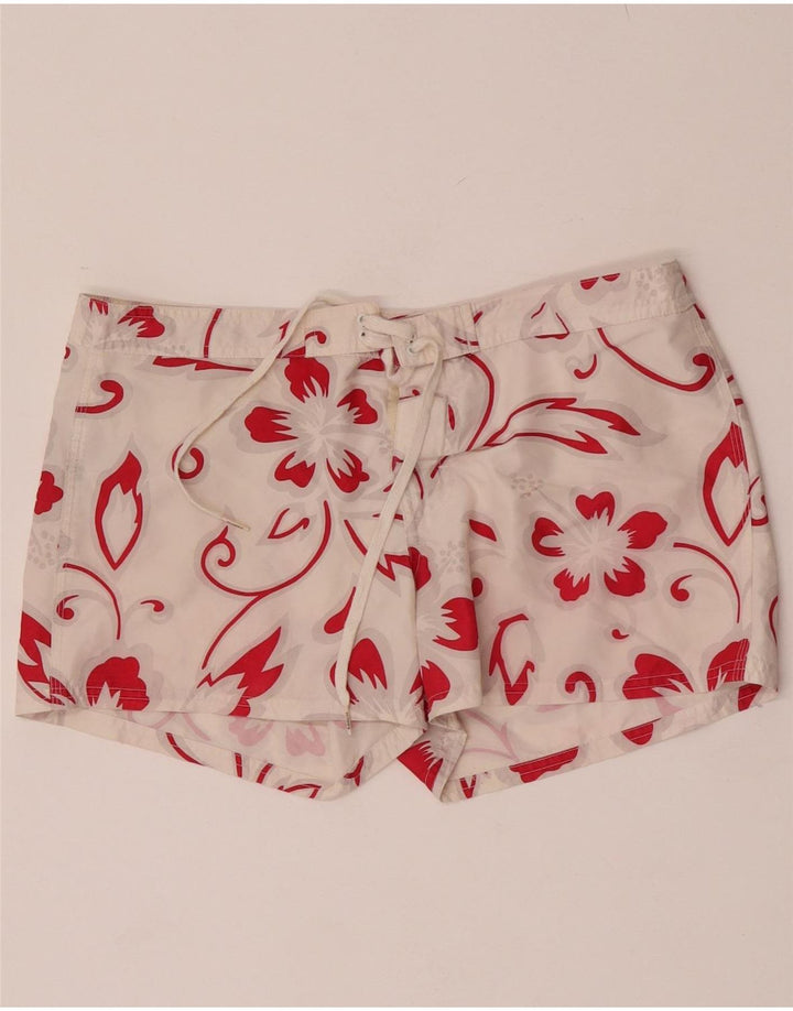 Sundek Pantaloni scurti de înot pentru femei US 8 Medium White Floral Poliester