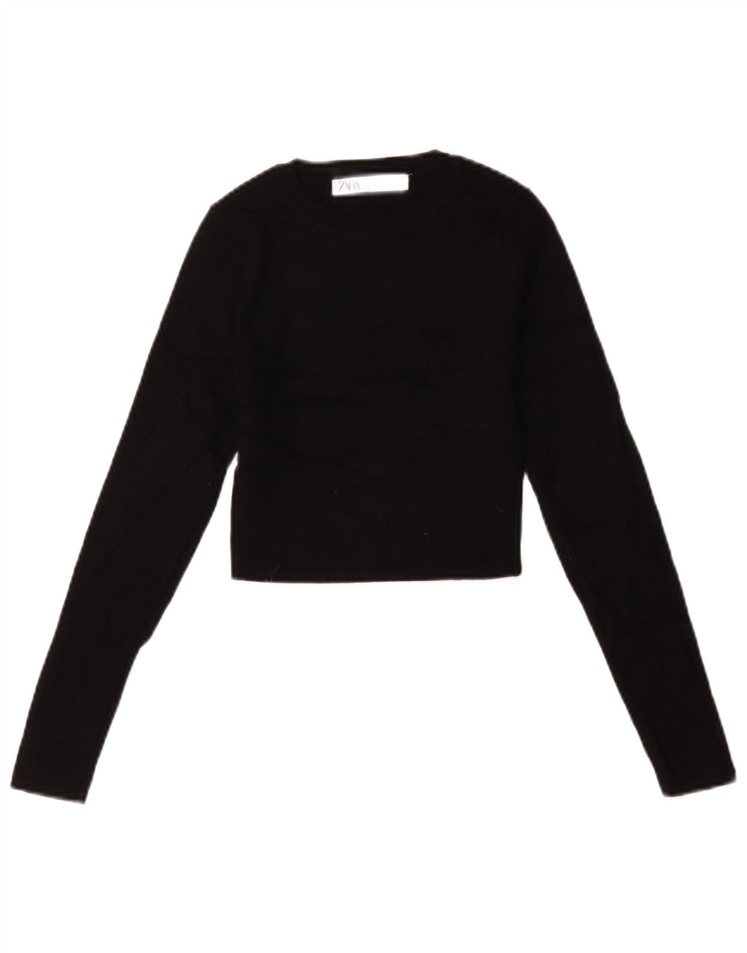 Top supradimensionat pentru femei Zara cu mânecă lungă UK 10, mic, negru, viscoză