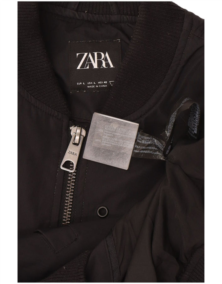 Bomber pentru bărbați Zara UK 40 Poliester negru mare