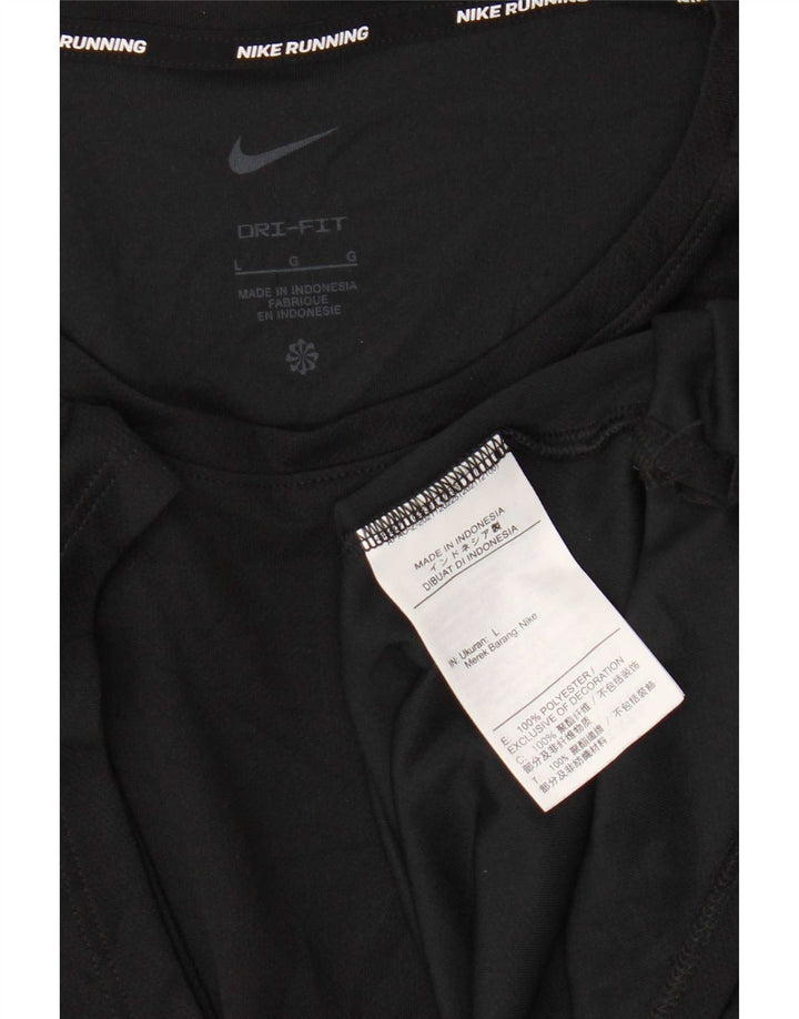 Tricou Nike Dri Fit pentru bărbați Top mare din poliester negru