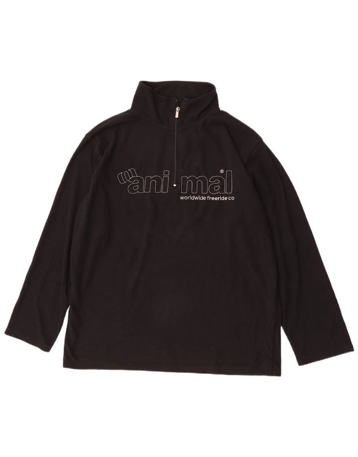 Pulover din lână pentru bărbați, grafic, cu fermoar, XL, poliester negru