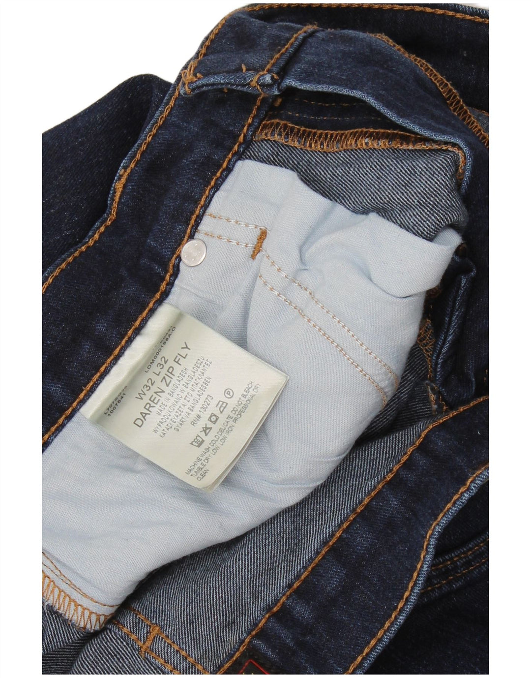 Blugi drepti LEE Daren Zip Fly pentru bărbați W32 L32 bumbac bleumarin