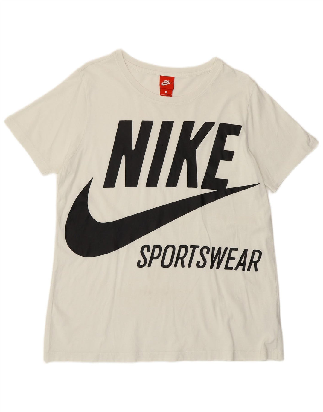Tricou grafic Nike pentru femei Top UK 16 mare bumbac alb