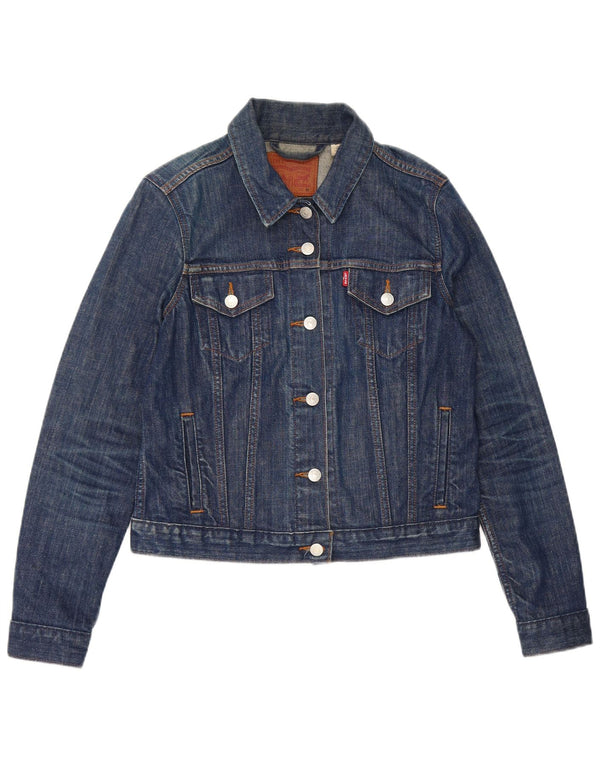 Jachetă Levi's Crop Denim pentru femei UK 12 Medium Blue