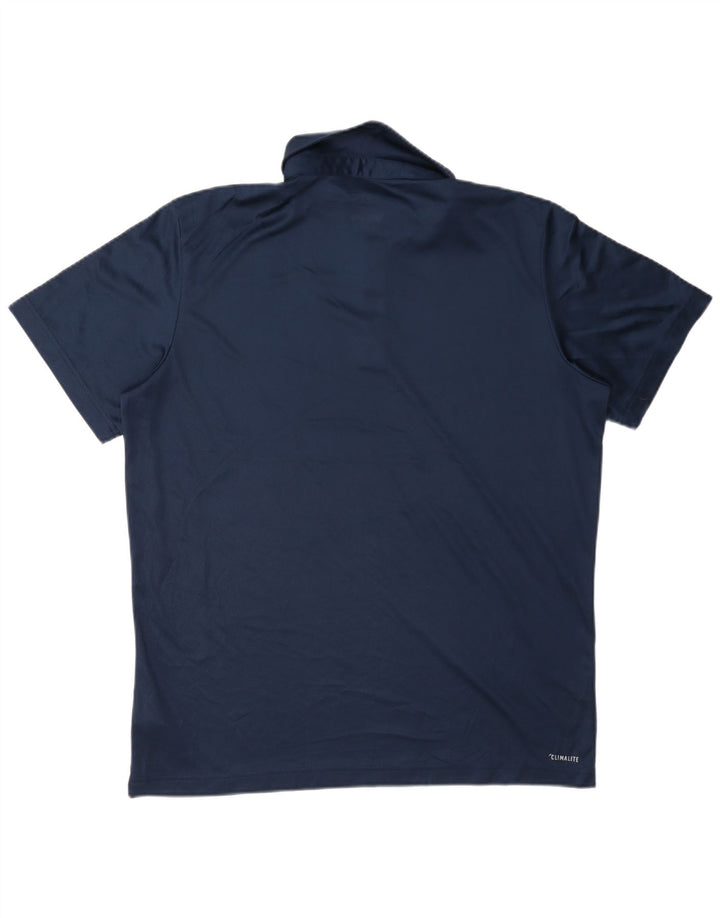 Tricou polo Adidas Climalite pentru bărbați, mare, albastru, poliester