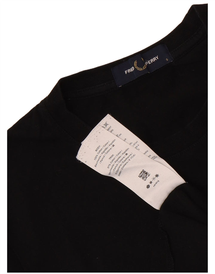 Tricou grafic Fred Perry pentru bărbați Top mic bumbac negru