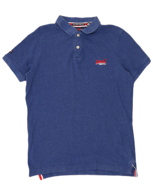 Tricou polo pentru bărbați Superdry XL, bumbac albastru