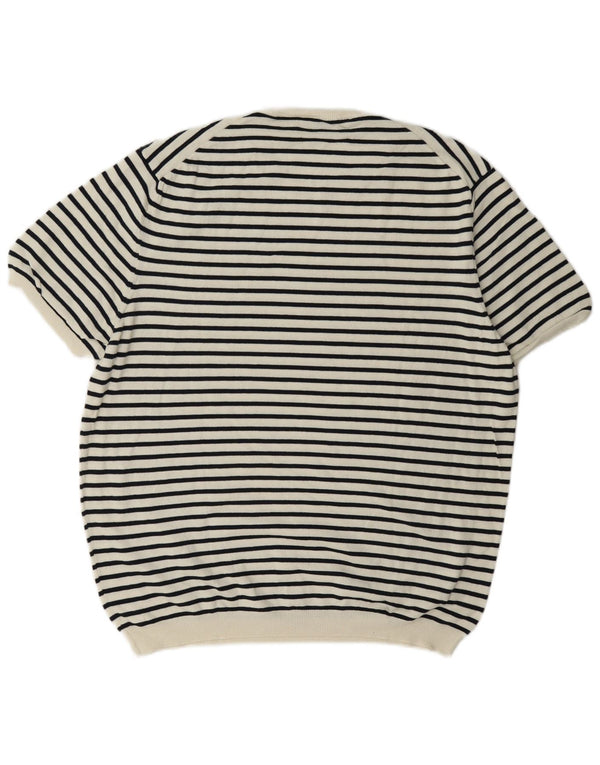 Tricou obișnuit pentru femei Zara UK 18 XL cu dungi albe