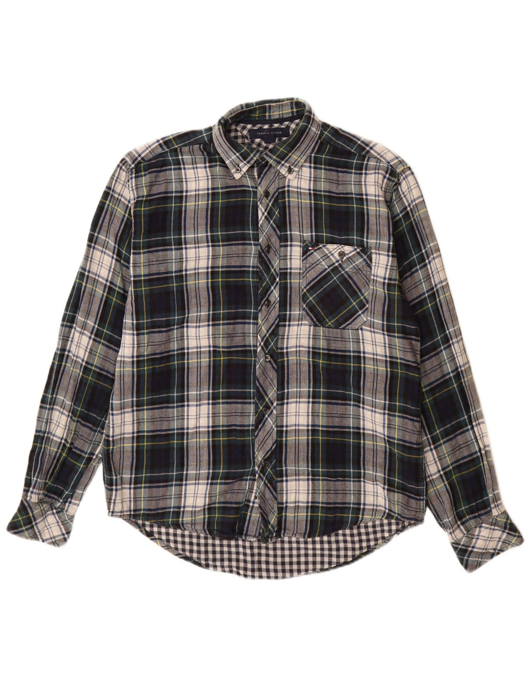 Cămașă de flanel pentru bărbați Tommy Hilfiger, bumbac în carouri multicolore