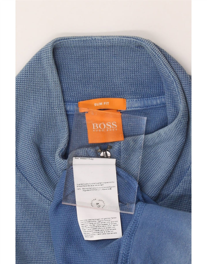 HUGO BOSS Mens Slim Fit Tracksuit Top Jacket Medium Blue Cotton Vintage Hugo Boss and Second-Hand Hugo Boss from Messina Hembry 