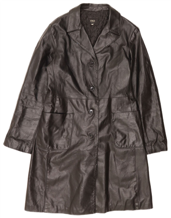 Palton din piele vintage pentru femei IT 46 mare negru