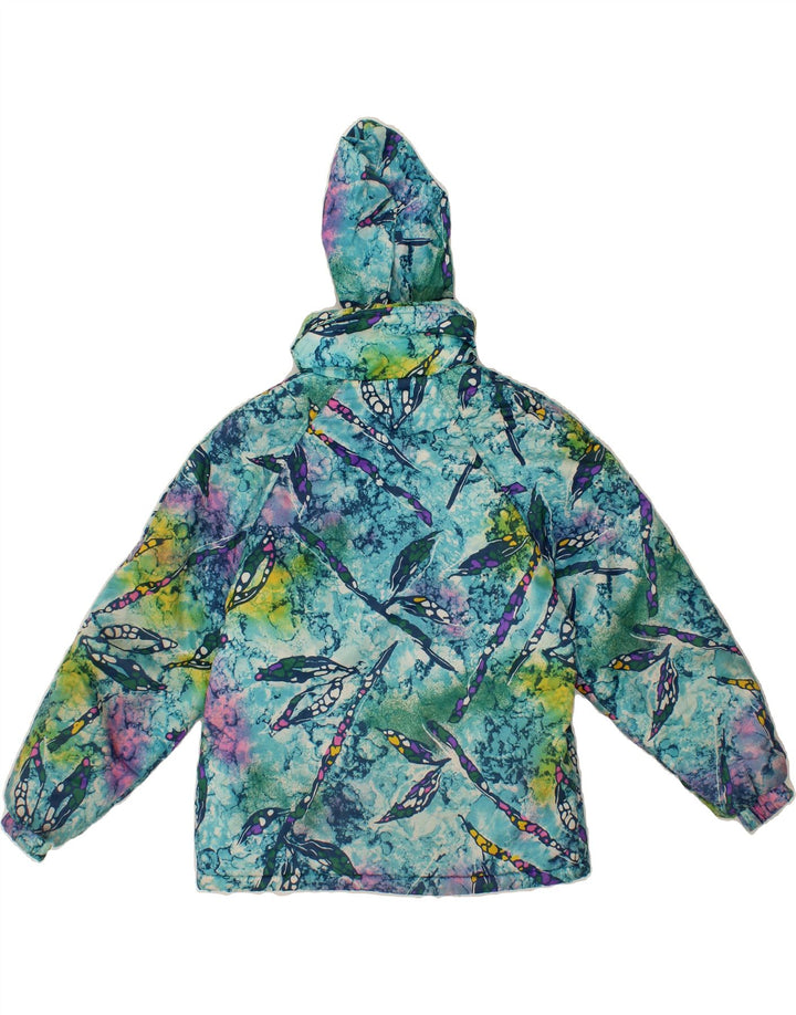 VINTAGE Boys Abstract Pattern Hooded Windbreaker Jacket 15-16 Years Blue Vintage Vintage and Second-Hand Vintage from Messina Hembry 