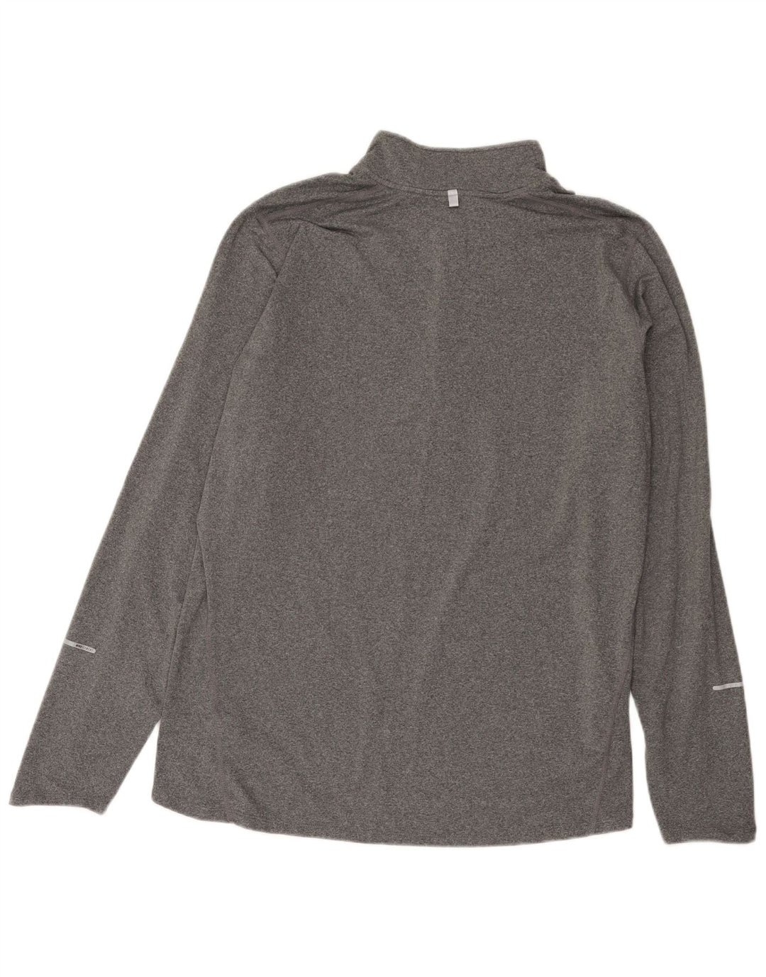 Tricou pentru bărbați Nike Dri Fit, cu fermoar, cu gât, cu mânecă lungă, XL, poliester cu pături gri