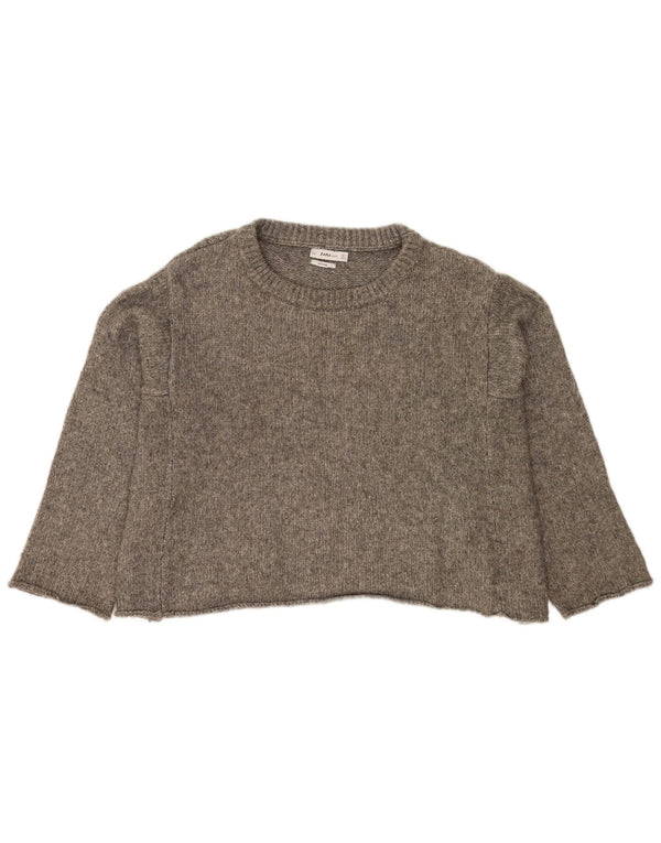 Zara Pulover cu decolteu cu barca pentru femei UK 14 Medium Grey Flecked