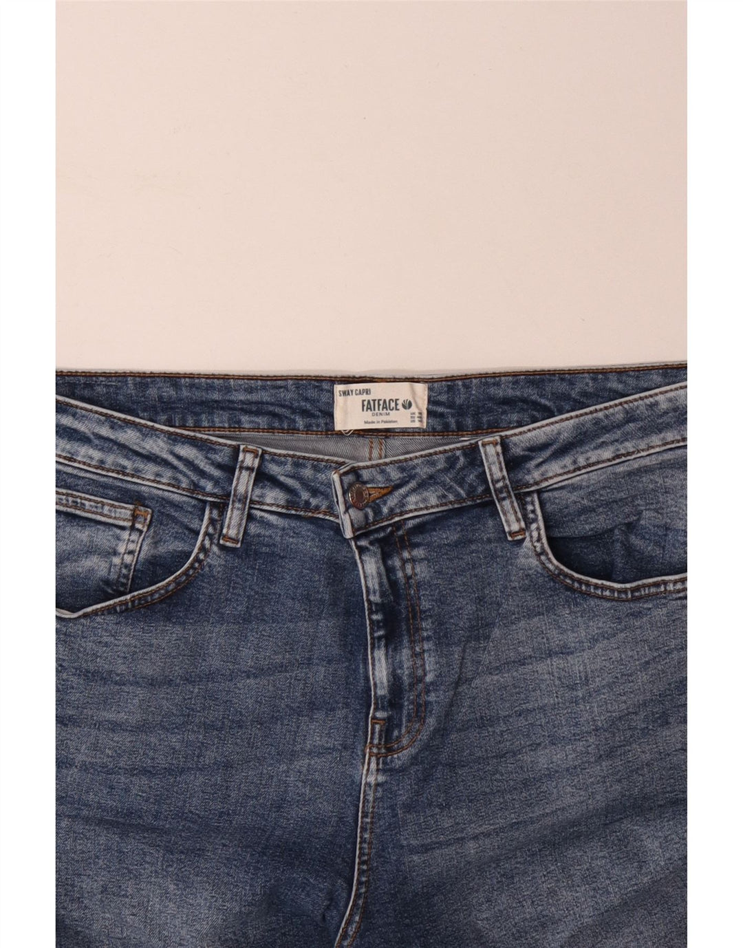 FAT FACE Blugi Sway Capri pentru femei UK 18 XL W38 L23 Blue Bumbac