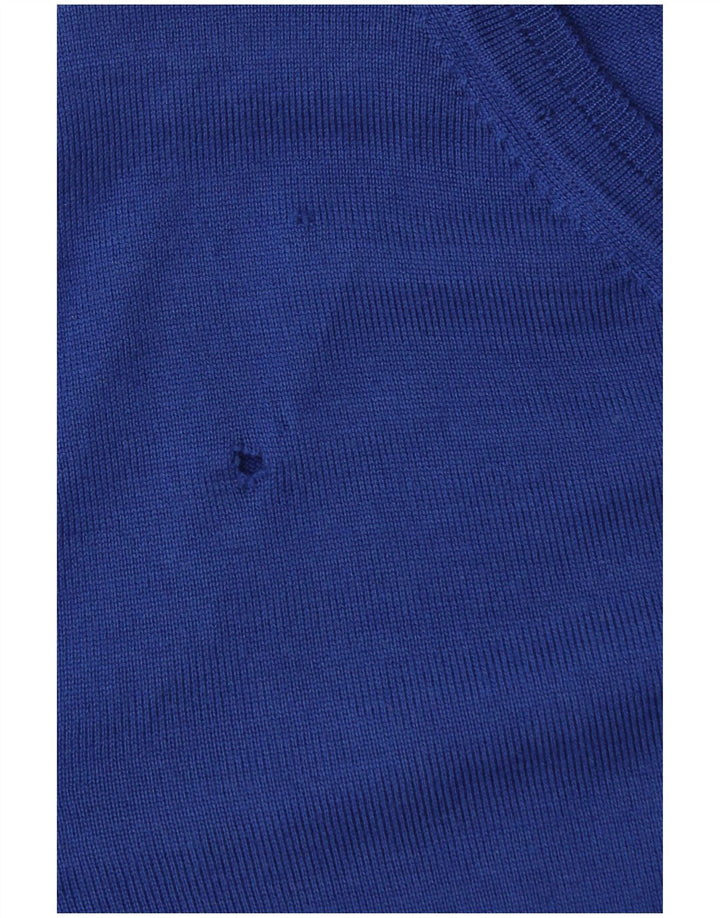 Pulover cu decolteu în V Hugo Boss pentru bărbați, XL, lână virgină, albastră