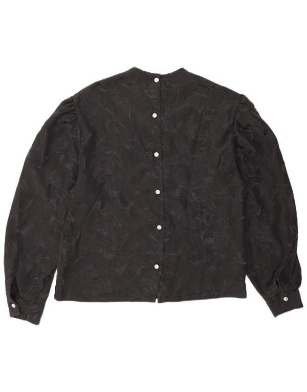 Vintage Bluză cămașă pentru femei IT 44 Medium Black Floral