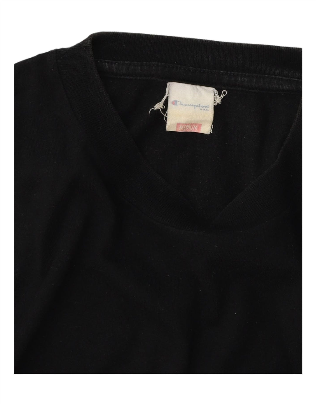 Tricou grafic pentru bărbați CHAMPION Top mediu negru bumbac